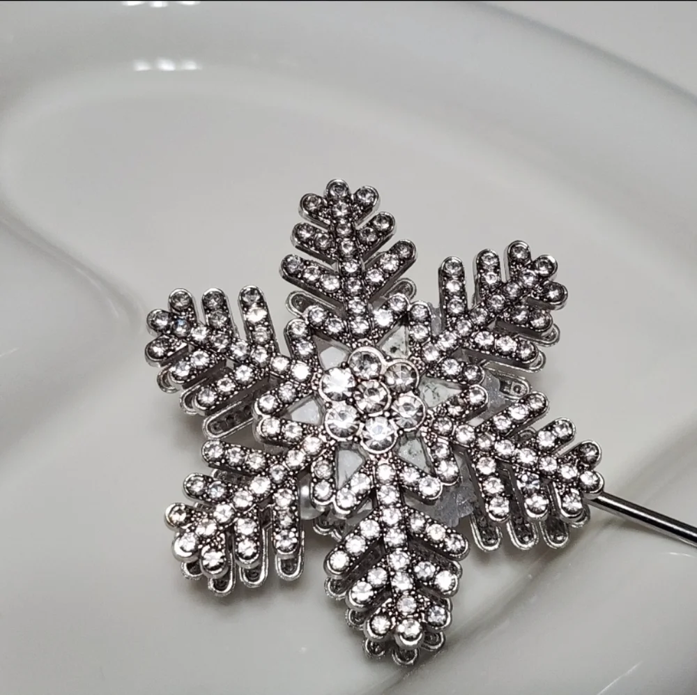 Snowflake‎ Fancy Bead Silver Rhinestone Beads Phone Chain Beaded Pen Jewelry
